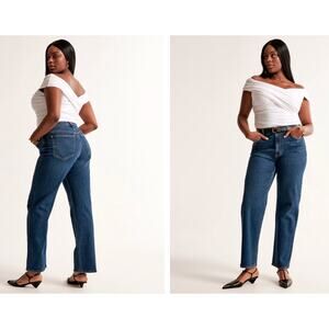 NEW Abercrombie & Fitch High Rise Vintage Straight Jean Dark Women's Size 27 S